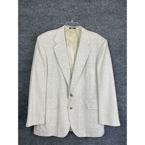 Savile Row Men's Blazer Sportscoat 44R Linen Blend Cream Color Beach‎